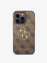 Guess Guess PU 4G Metal Logo Back Cover за iPhone 15 Pro Brown