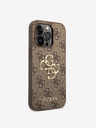 Guess Guess PU 4G Metal Logo Back Cover за iPhone 15 Pro Brown