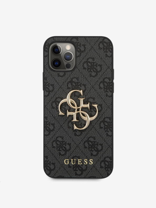 Guess Guess PU 4G Metal Logo Заден капак за iPhone 12 Pro Max Grey