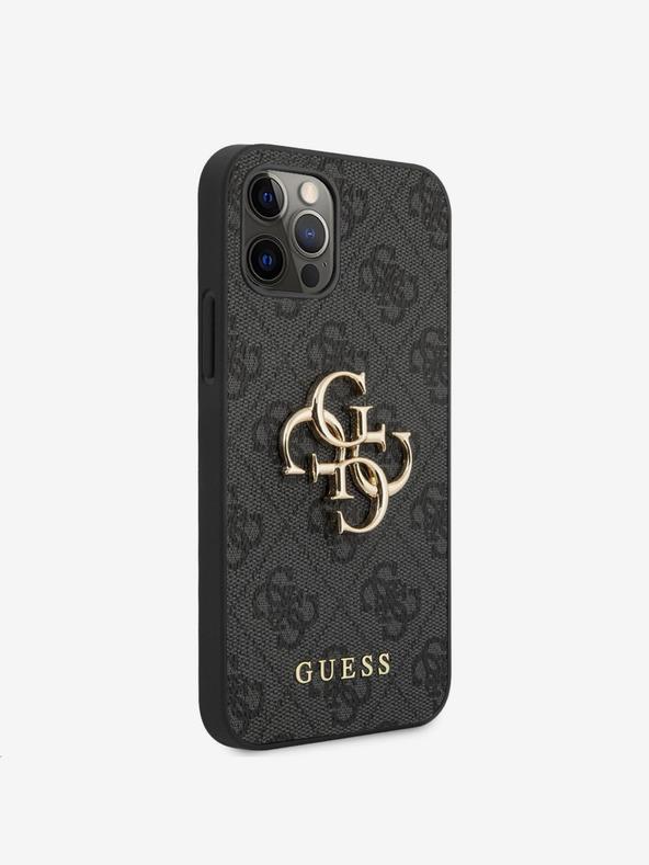 Guess Guess PU 4G Metal Logo Заден капак за iPhone 12 Pro Max Grey
