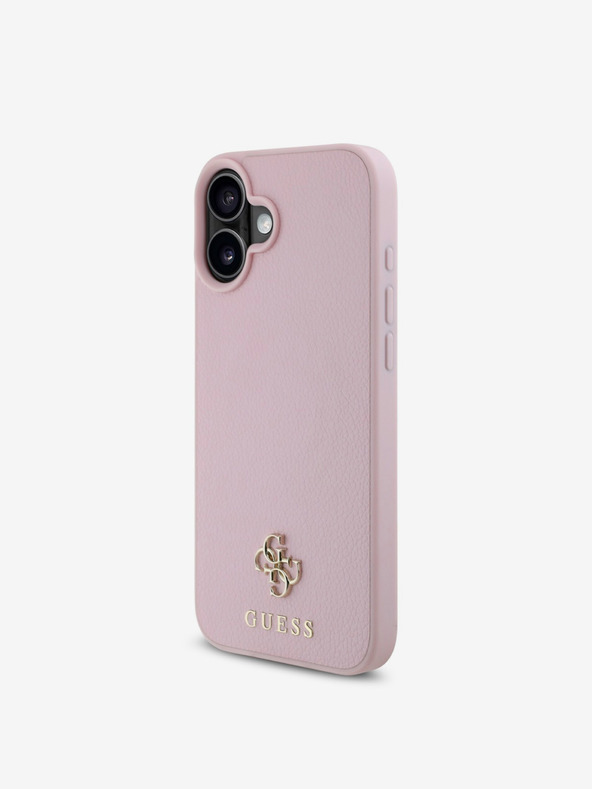 Guess Guess PU Grained 4G Small Metal Logo MagSafe заден капак за iPhone 16 Pink