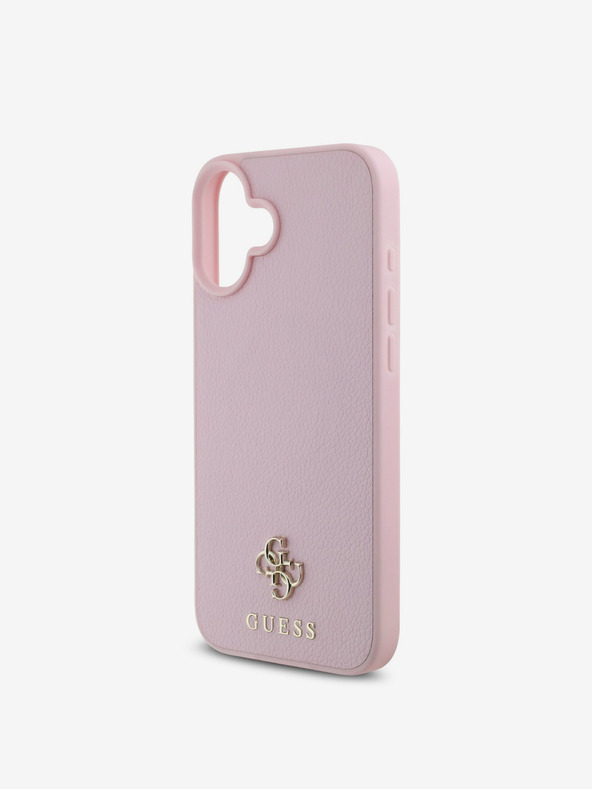 Guess Guess PU Grained 4G Small Metal Logo MagSafe заден капак за iPhone 16 Pink