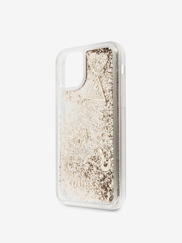 Guess Glitter Hearts Zadní Kryt pro iPhone 11 Gold Калъф за телефон