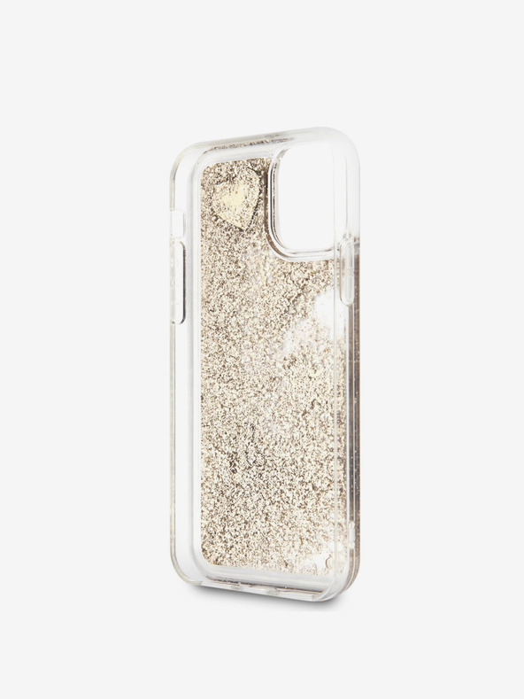 Guess Glitter Hearts Zadní Kryt pro iPhone 11 Gold Калъф за телефон