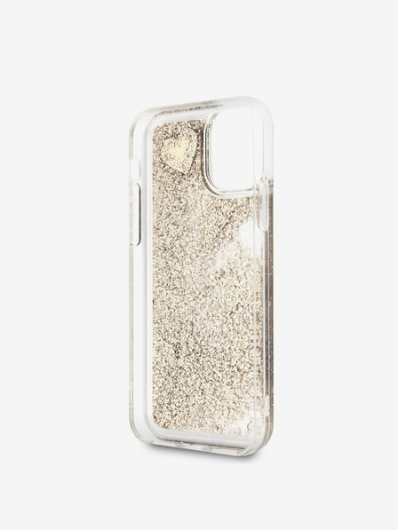 Guess Glitter Hearts Zadní Kryt pro iPhone 11 Gold Калъф за телефон