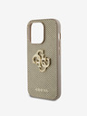 Guess Guess PU Perforated 4G Glitter Metal Logo Back Cover за iPhone 15 Pro Gold