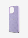 Guess Guess Saffiano Peony Stamp MagSafe заден капак за iPhone 16 Pro Purple