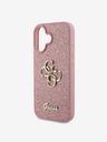 Guess Guess PU Fixed Glitter 4G Metal Logo Back Cover за iPhone 16 Pink