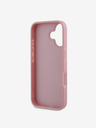 Guess Guess PU Fixed Glitter 4G Metal Logo Back Cover за iPhone 16 Pink