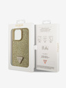 Guess Guess Триъгълник с метално лого Guess Rhinestones за iPhone 15 Pro Gold