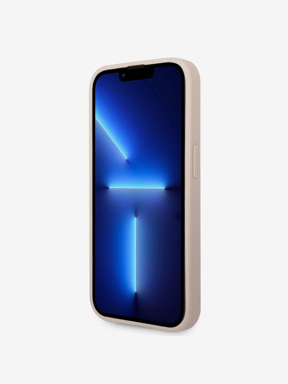 Guess PU 4G Metal Logo Zadní Kryt pro iPhone 14 Pro Pink Калъф за телефон