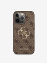 Guess Guess PU 4G Метален заден капак с лого за iPhone 13 Pro Brown