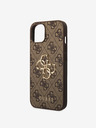 Guess Guess PU 4G Метален заден капак с лого за iPhone 15 Brown