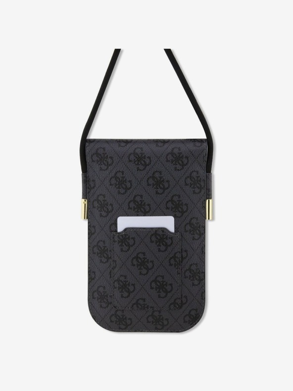 Guess Guess PU 4G метално лого Script чанта за телефон черна