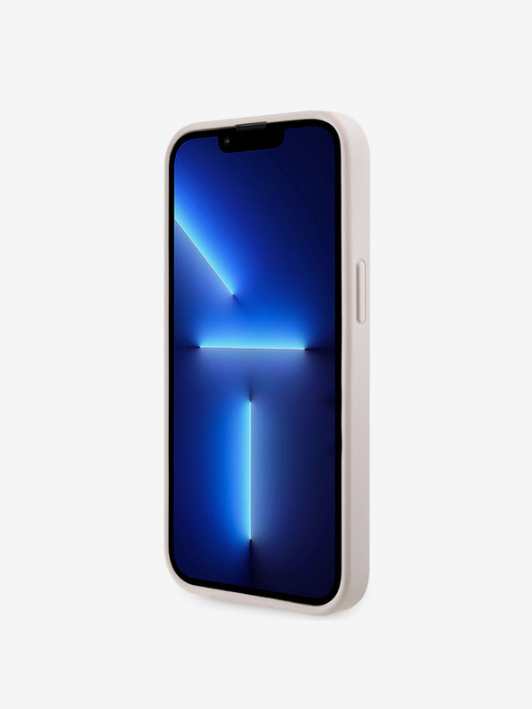 Guess Guess PU 4G Strass Triangle Metal Logo Back Cover за iPhone 15 Pink