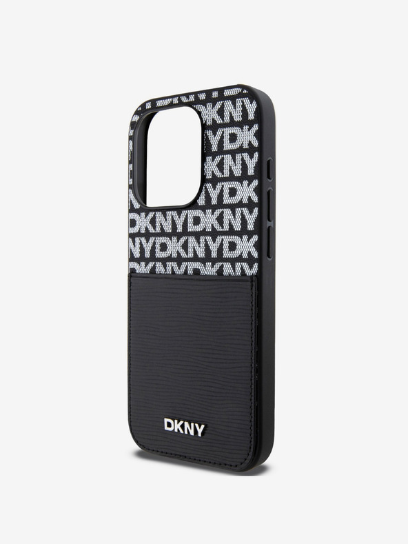 DKNY PU кожа с повтарящ се модел на джоб за карта заден капак за iPhone 14 Pro Black DKNY