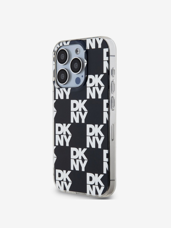 DKNY PC/TPU Заден капак с кариран десен за iPhone 14 Pro Max Black DKNY