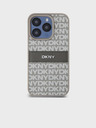 DKNY PU Leather Repeat Pattern Tonal Stripe Back Cover за iPhone 14 Pro Max Beige DKNY