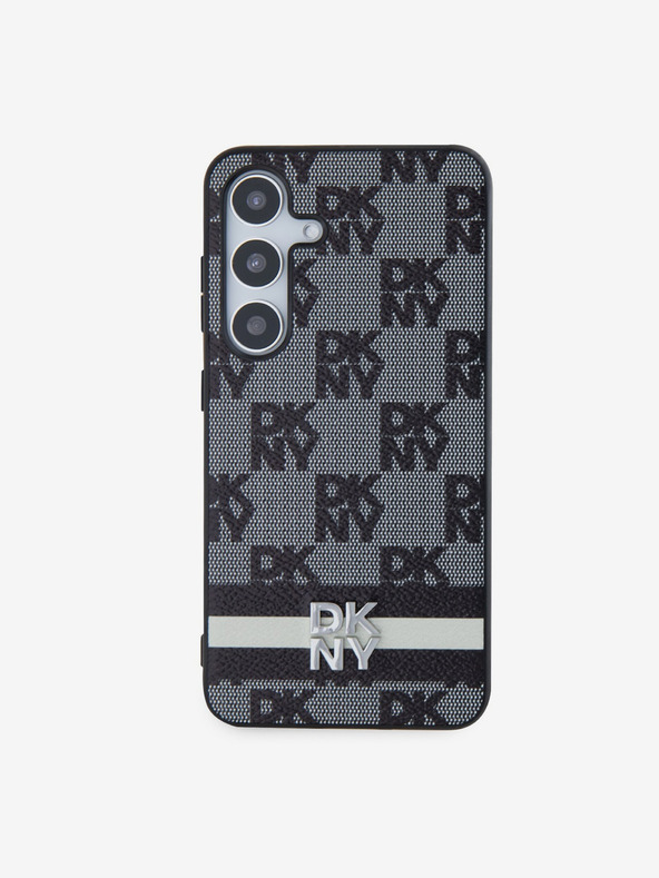 DKNY PU кожен кариран капак с шарки и райета за Samsung Galaxy S24 Black DKNY