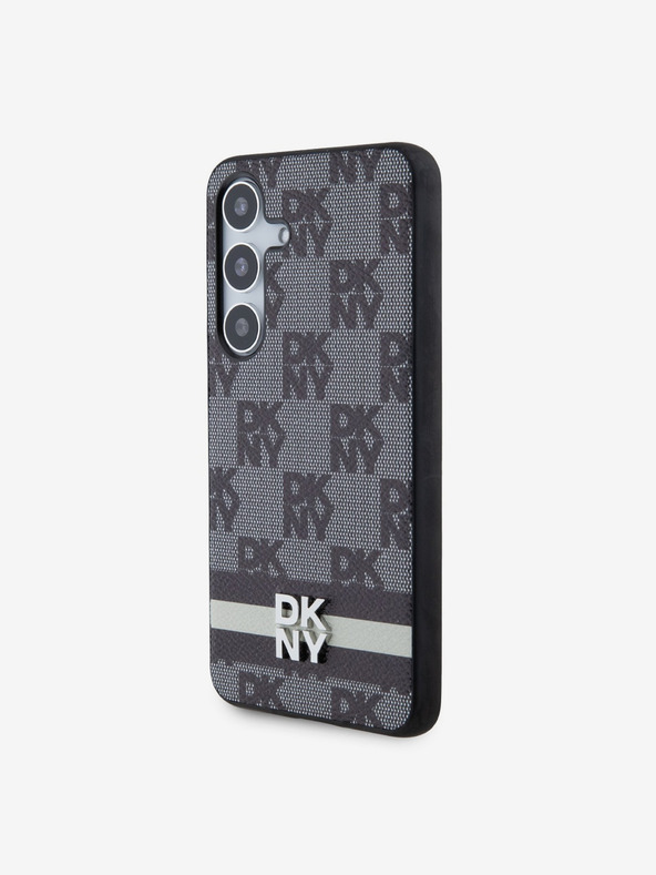 DKNY PU кожен кариран капак с шарки и райета за Samsung Galaxy S24 Black DKNY