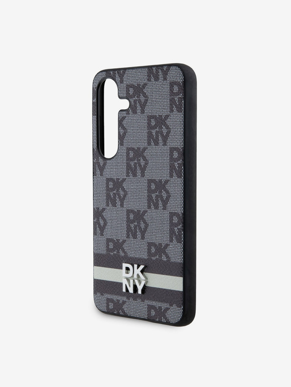 DKNY PU кожен кариран капак с шарки и райета за Samsung Galaxy S24 Black DKNY