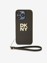 DKNY PU Leather Stack Logo Wrist Strap Back Cover за iPhone 15 Pro Max Brown DKNY