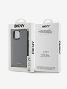 DKNY PU Leather Silver Metal Logo Magsafe заден капак за iPhone 13 Grey DKNY