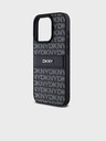 DKNY PU Leather Repeat Pattern Tonal Stripe Back Cover за iPhone 15 Pro Max Black DKNY