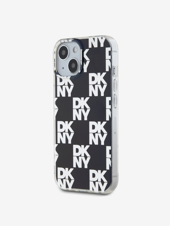 DKNY PC/TPU кариран заден капак за iPhone 15 черен DKNY
