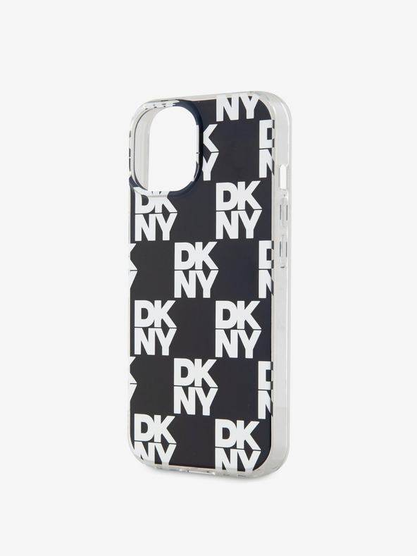 DKNY PC/TPU кариран заден капак за iPhone 15 черен DKNY
