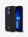DKNY Заден капак PU кожа с лого на стека за iPhone 14 Pro Max Black DKNY