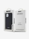 DKNY PU Leather Silver Metal Logo Magsafe Back Cover за iPhone 15 Black DKNY