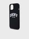 DKNY Течен силиконов MagSafe заден капак с лого на арката за iPhone 11 черен DKNY