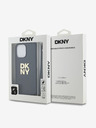DKNY PU Leather Stack Logo Wrist Strap Back Cover за iPhone 14 Pro Max Black DKNY