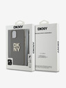 DKNY PU Leather Stack Logo Wrist Strap Back Cover за iPhone 14 Brown DKNY