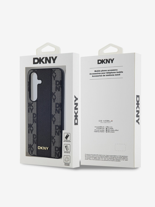 DKNY PU кожа с кариран модел Magsafe заден капак за Samsung Galaxy S24 Black DKNY