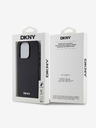 DKNY PU Leather Silver Metal Logo Magsafe Back Cover за iPhone 15 Pro Max Black DKNY