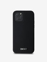 DKNY PU кожа сребристо метално лого Magsafe заден капак за iPhone 12/12 Pro черен DKNY