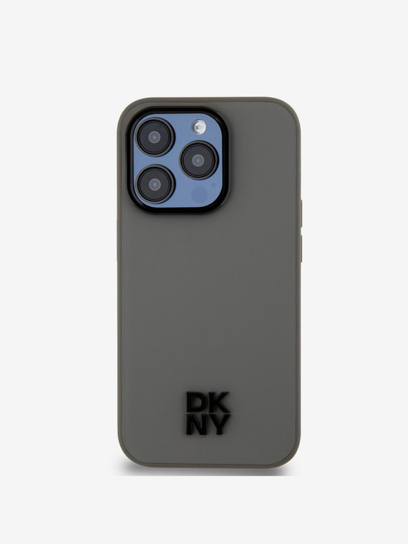 DKNY PU Кожен заден капак с лого Magsafe за iPhone 15 Pro Max Grey DKNY