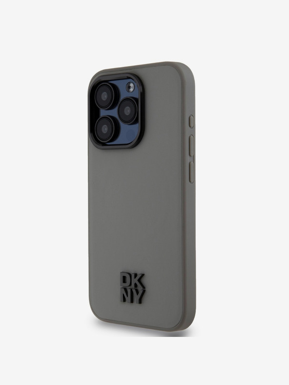 DKNY PU Кожен заден капак с лого Magsafe за iPhone 15 Pro Max Grey DKNY