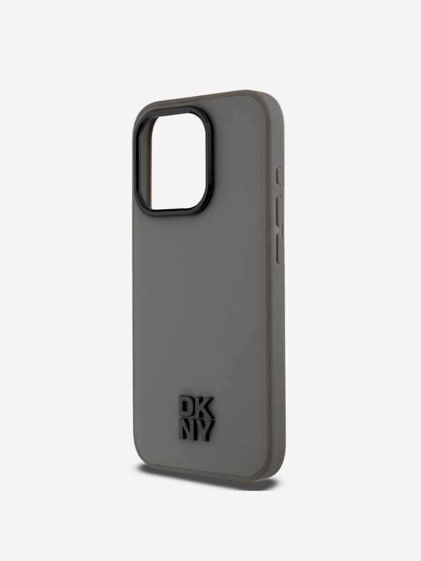 DKNY PU Кожен заден капак с лого Magsafe за iPhone 15 Pro Max Grey DKNY