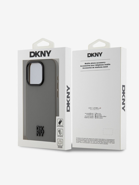DKNY PU Кожен заден капак с лого Magsafe за iPhone 15 Pro Max Grey DKNY