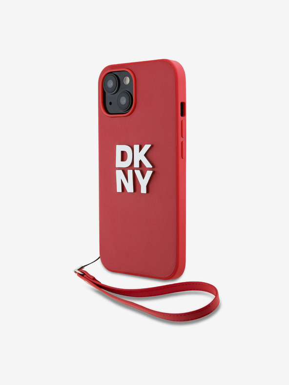 DKNY Заден капак от полиуретанова кожа с лого на стека за iPhone 14 Red DKNY