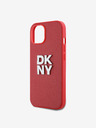 DKNY Заден капак от полиуретанова кожа с лого на стека за iPhone 14 Red DKNY