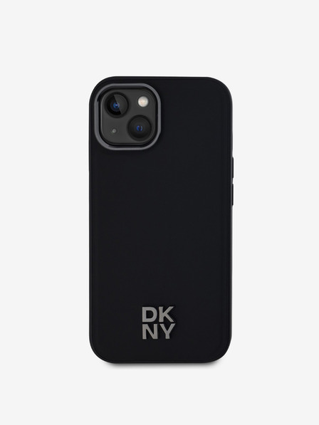 DKNY PU Leather Stack Logo Magsafe Back Cover за iPhone 15 Black DKNY