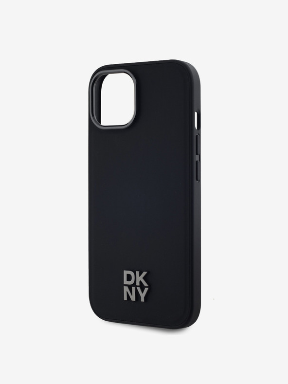 DKNY PU Leather Stack Logo Magsafe Back Cover за iPhone 15 Black DKNY