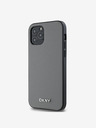 DKNY PU Leather Silver Metal Logo Magsafe Back Cover за iPhone 12/12 Pro Grey DKNY