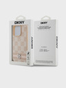 DKNY Заден капак от карирана кожа с шарка и райе за iPhone 15 Pro Max Pink DKNY