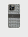 DKNY PU Leather Repeat Pattern Tonal Stripe Back Cover за iPhone 14 Pro Beige DKNY