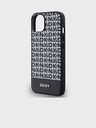 DKNY PU Кожа с повтарящ се десен на долната част на лентата MagSafe заден капак за iPhone 13 Black DKNY